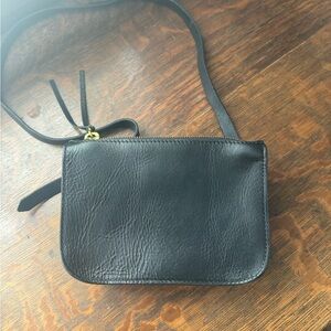 Madewell Black Crossbody Bag with Textured Leather